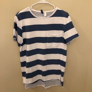 H&M blue & white striped TSHIRT